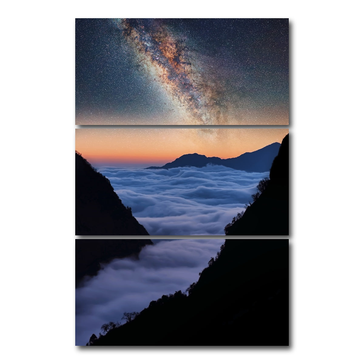 AUTO-MOCKUP WHITE | Himalayan Night | 3 Piece | Gallery Wrap Canvas | group=12x24_stacked