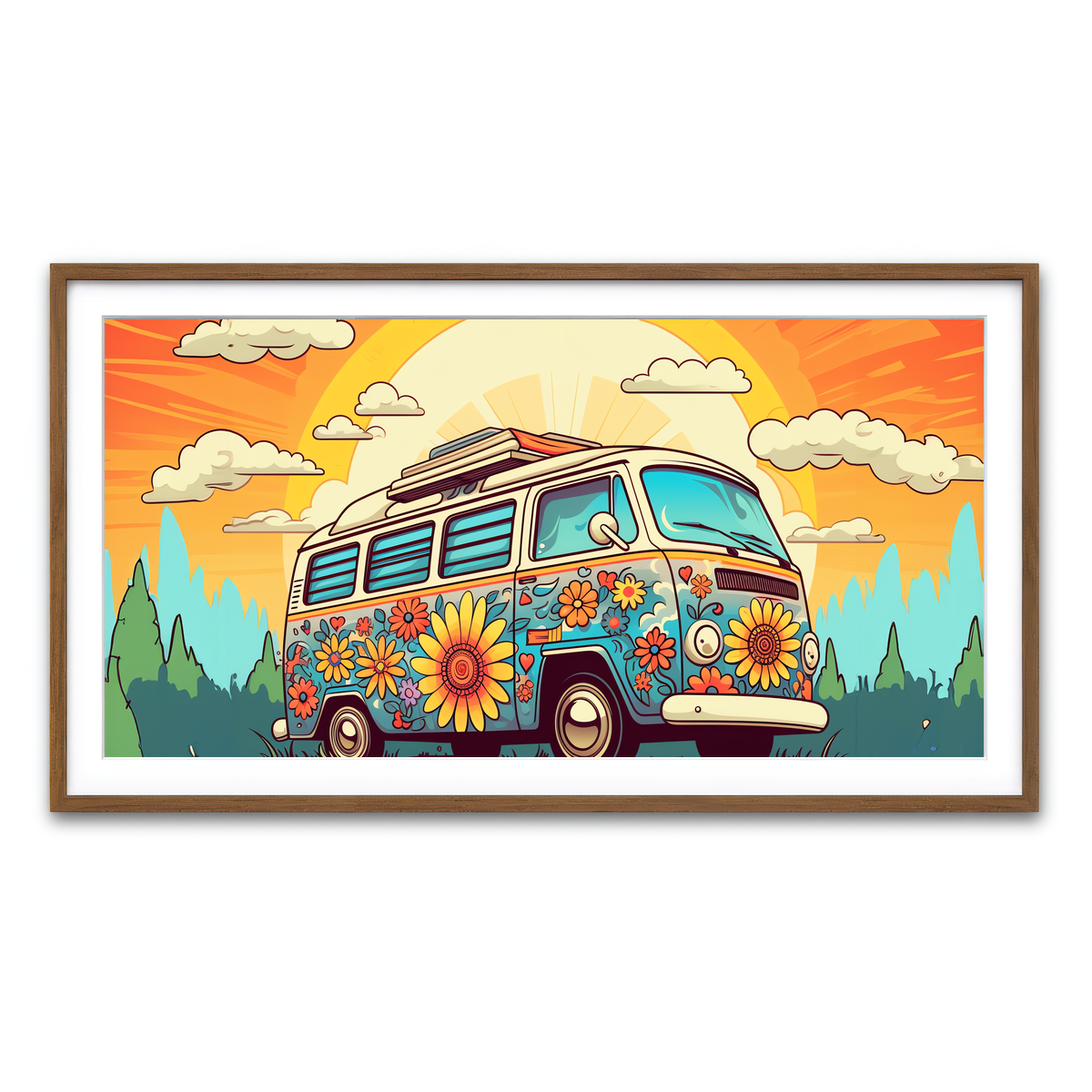 Framed Print 2x1 Walnut