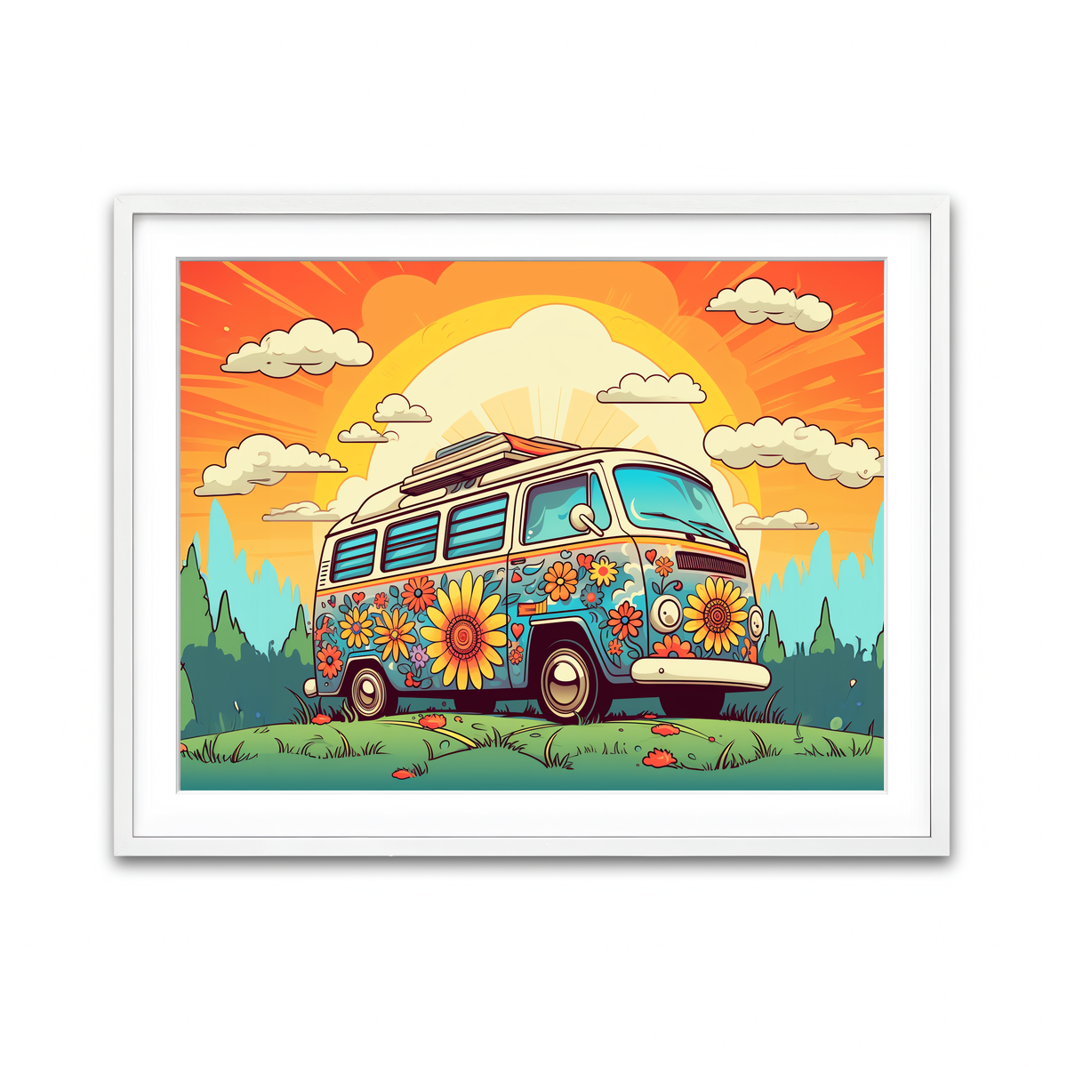 Framed Print 4x3 White