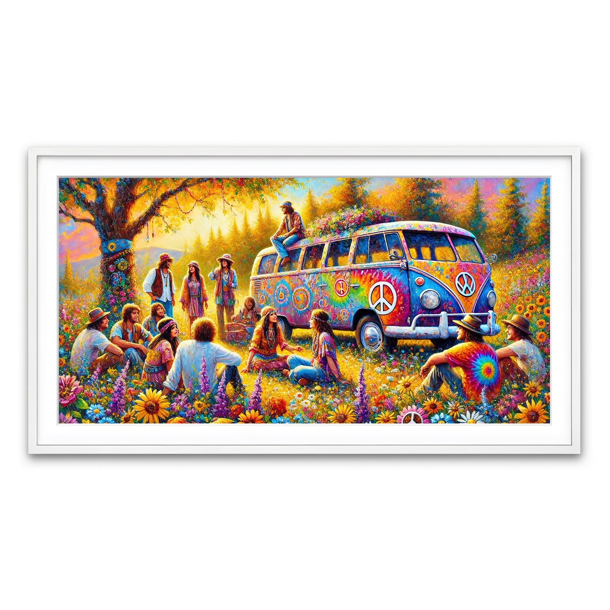 Framed Print 2x1 White