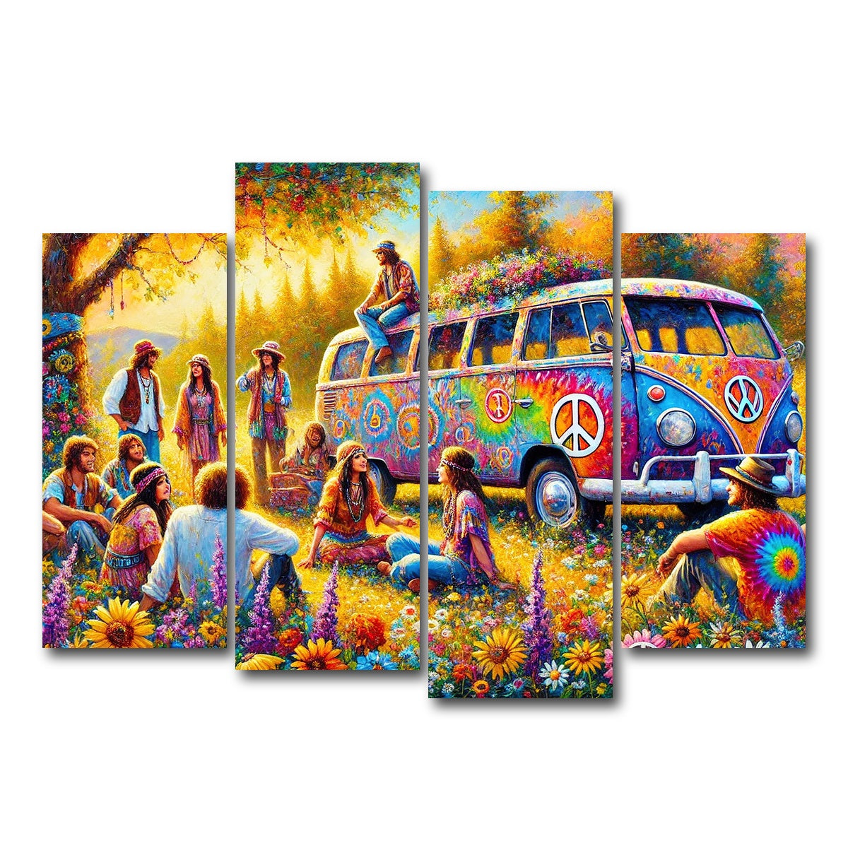 AUTO-MOCKUP WHITE | Hippie Life | 4 Piece | Gallery Wrap Canvas | group=4_normal