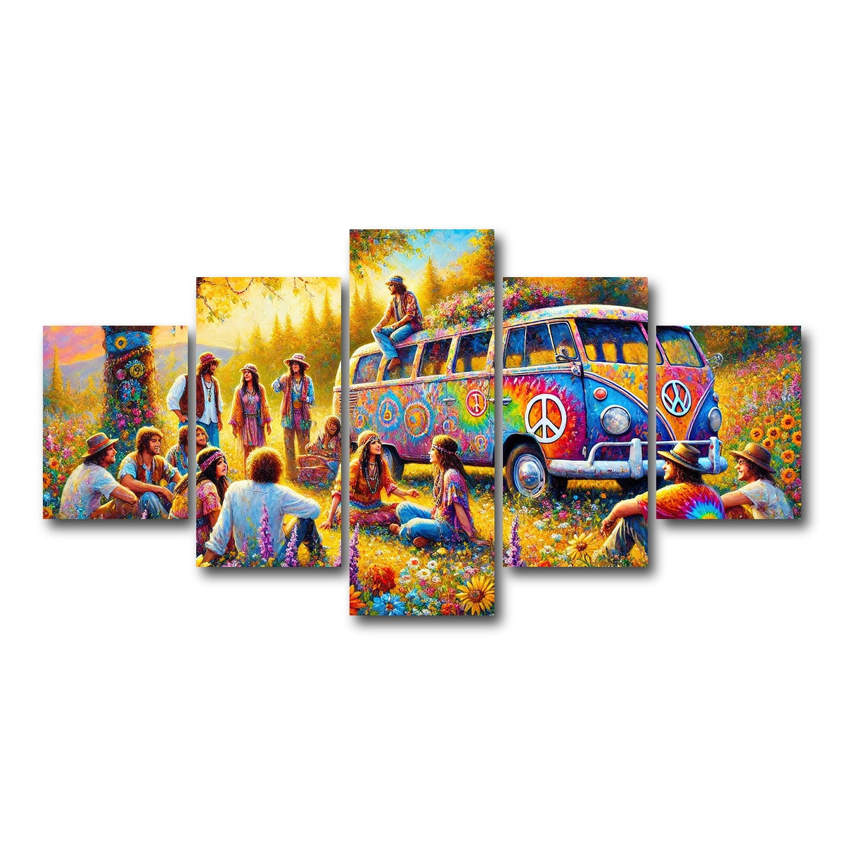 AUTO-MOCKUP WHITE | Hippie Life | 5 Piece | Gallery Wrap Canvas | group=5_short