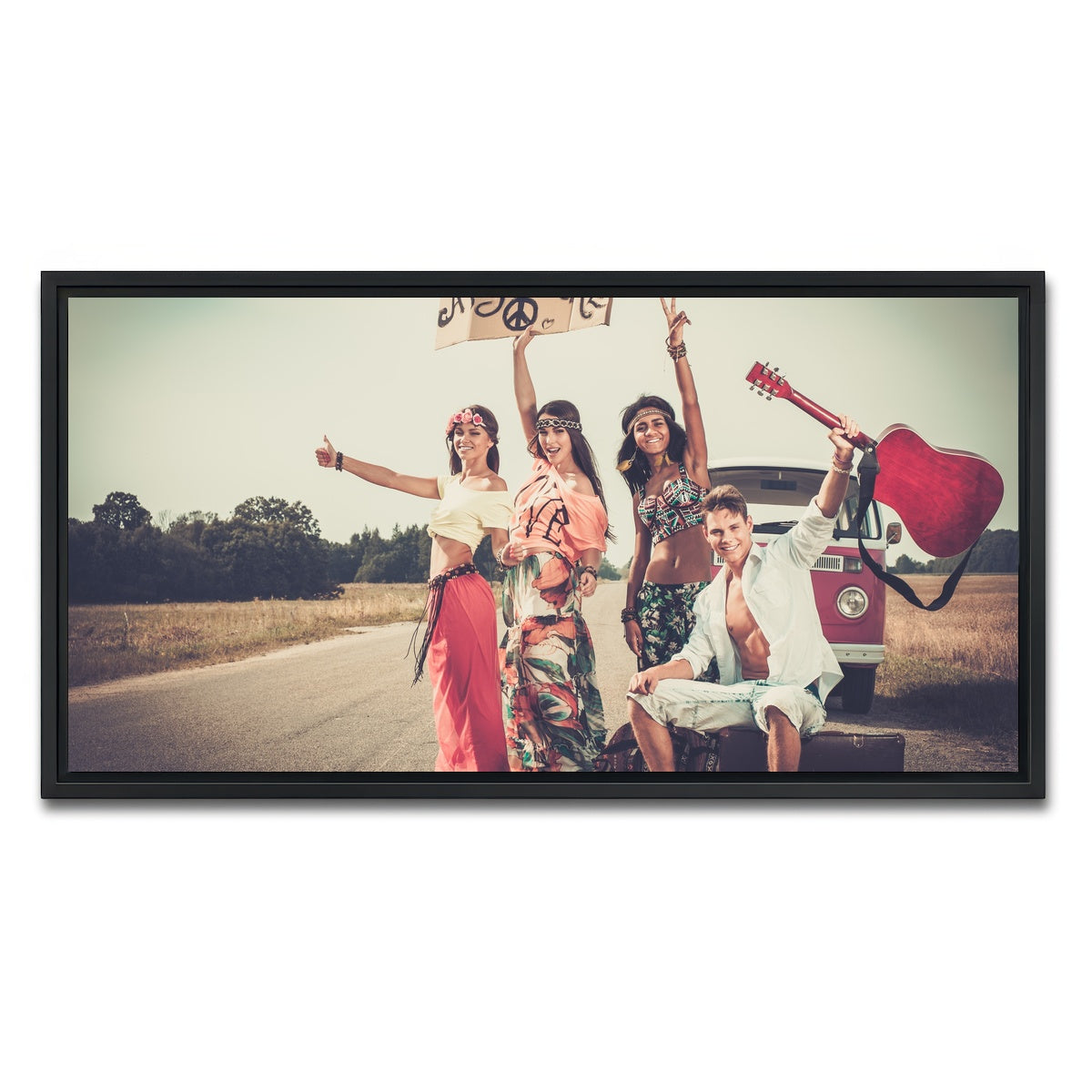 AUTO-MOCKUP WHITE | Hippie Road Trip | 1 Piece | Black Framed Canvas | group=2x1
