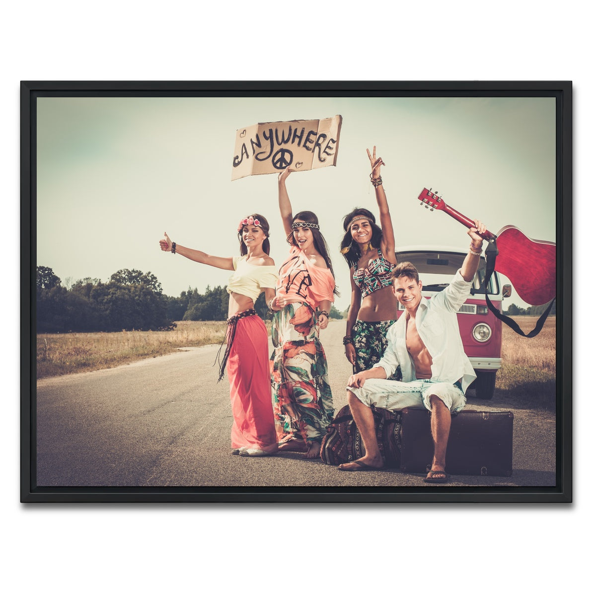AUTO-MOCKUP WHITE | Hippie Road Trip | 1 Piece | Black Framed Canvas | group=4x3