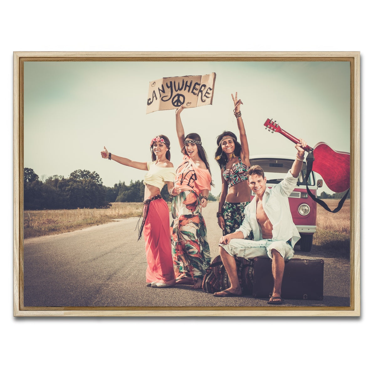 AUTO-MOCKUP WHITE | Hippie Road Trip | 1 Piece | Natural Framed Canvas | group=4x3