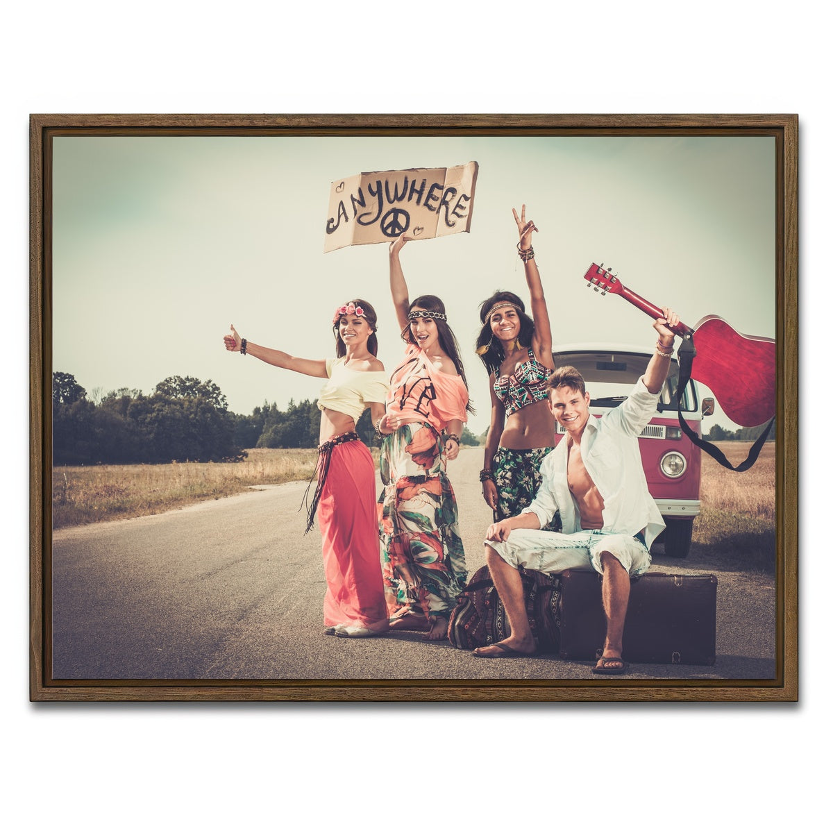 AUTO-MOCKUP WHITE | Hippie Road Trip | 1 Piece | Walnut Framed Canvas | group=4x3