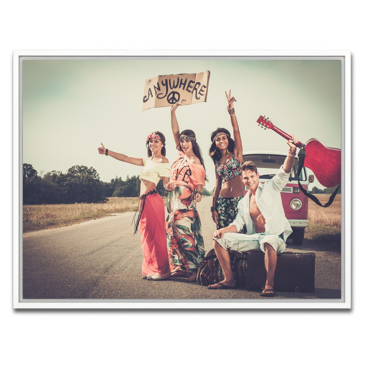 AUTO-MOCKUP WHITE | Hippie Road Trip | 1 Piece | White Framed Canvas | group=4x3