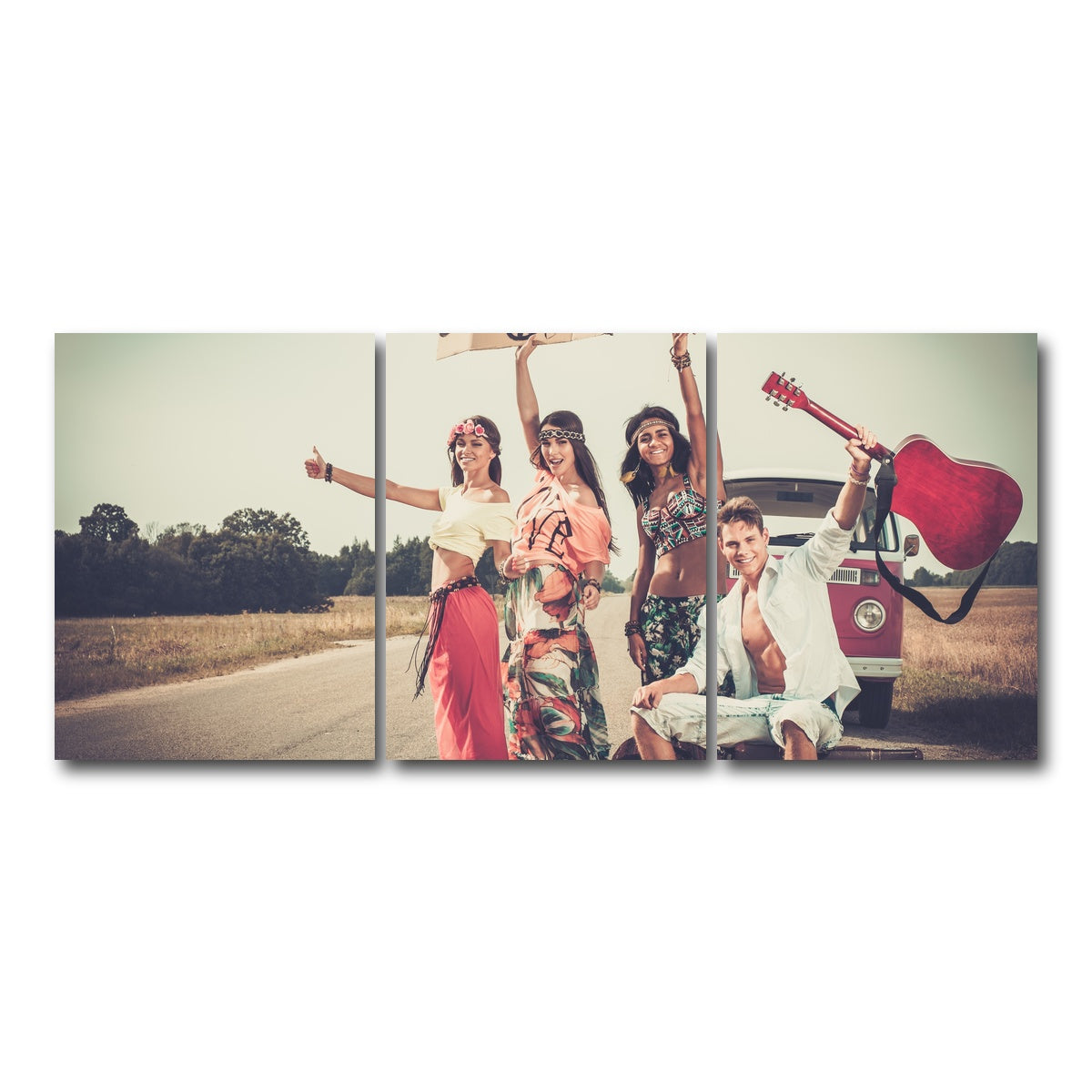 AUTO-MOCKUP WHITE | Hippie Road Trip | 3 Piece | Gallery Wrap Canvas | group=18x24