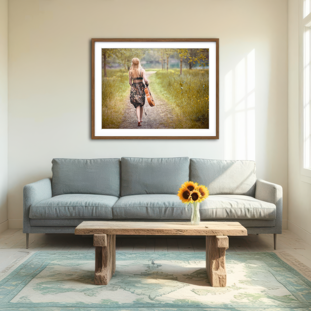 AUTO-MOCKUP ROOM | Hippie Woman Wall Art