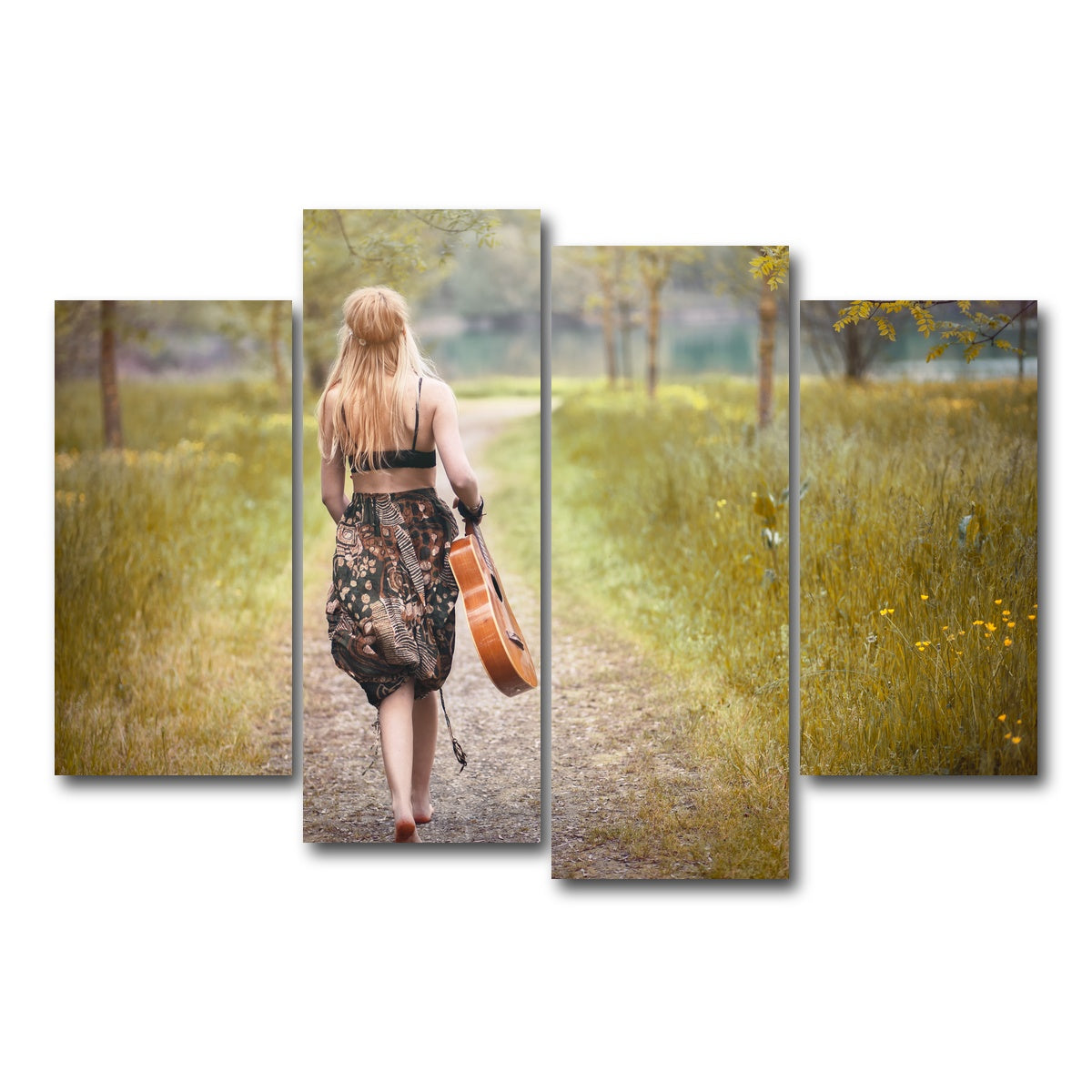 AUTO-MOCKUP WHITE | Hippie woman | 4 Piece | Gallery Wrap Canvas | group=4_short