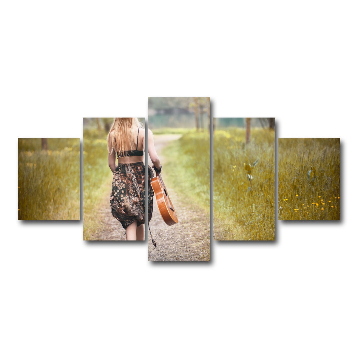 AUTO-MOCKUP WHITE | Hippie woman | 5 Piece | Gallery Wrap Canvas | group=5_short