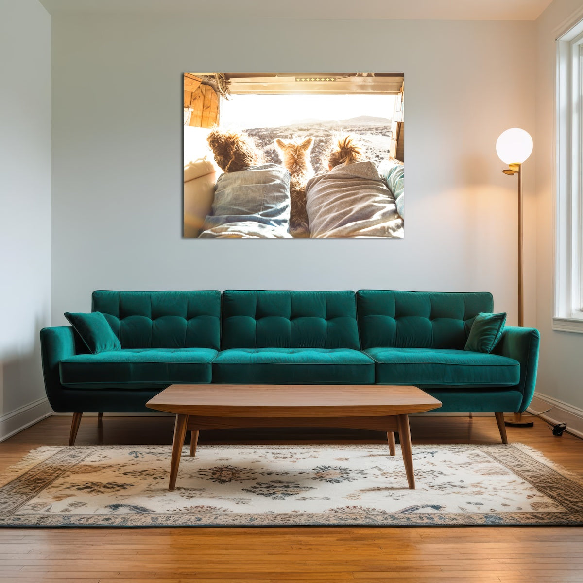 AUTO-MOCKUP ROOM | Hipster couple with cute dog