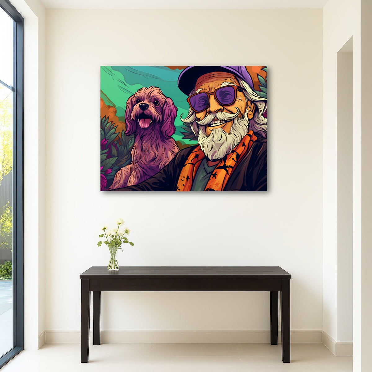 AUTO-MOCKUP ROOM | Hipster grandpa and Dog