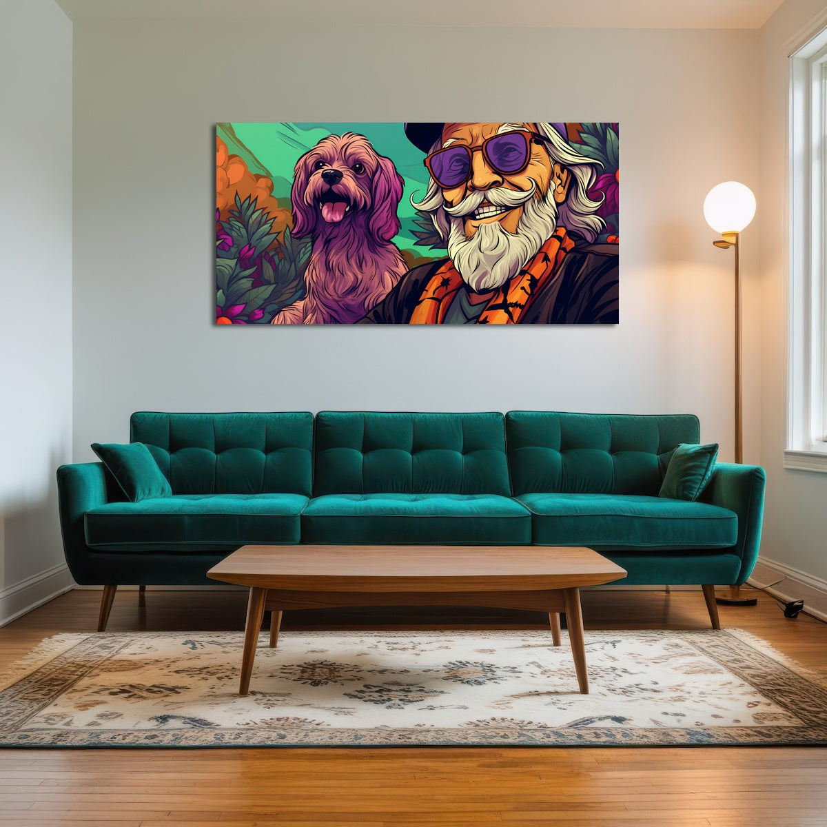 AUTO-MOCKUP ROOM | Hipster grandpa and Dog