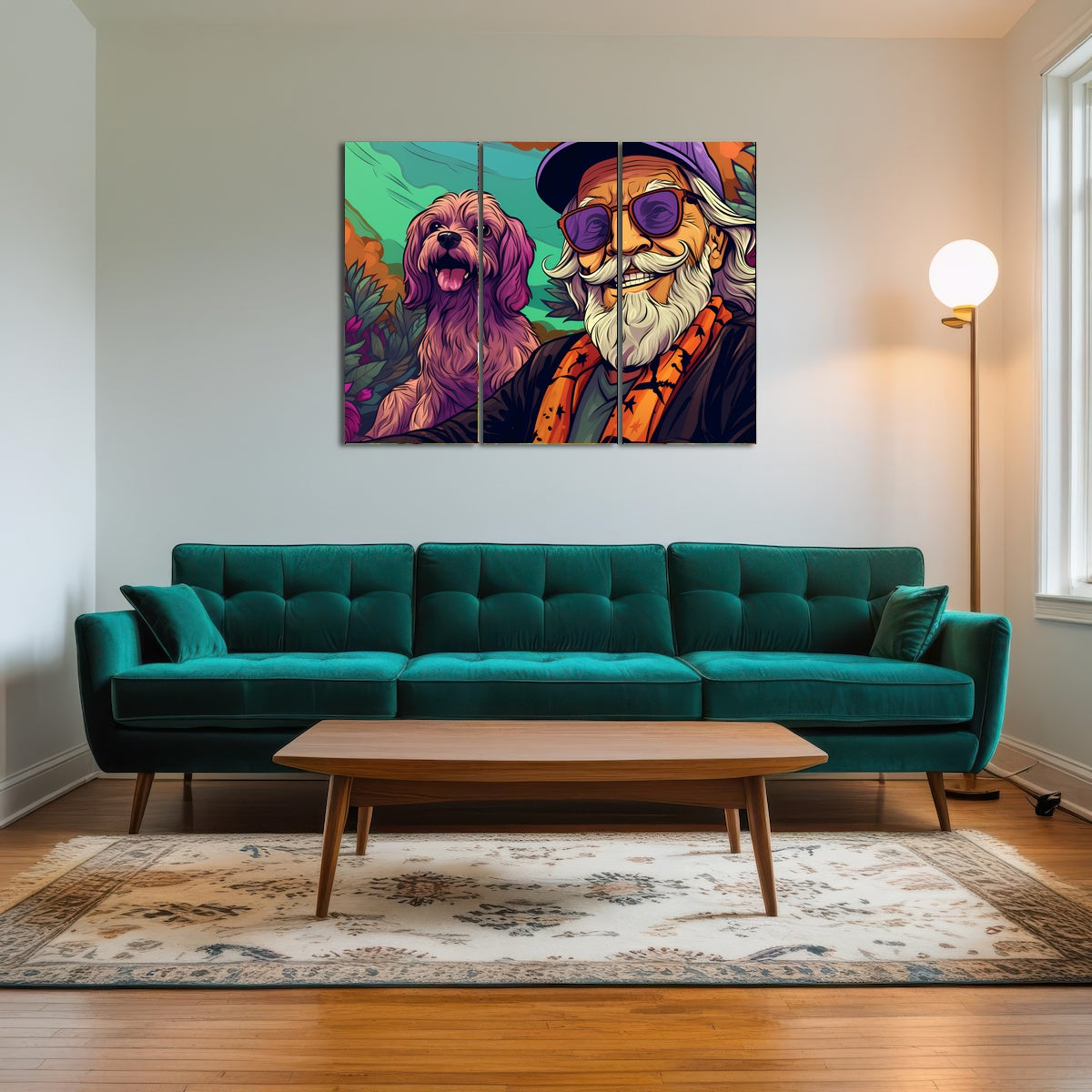 AUTO-MOCKUP ROOM | Hipster grandpa and Dog