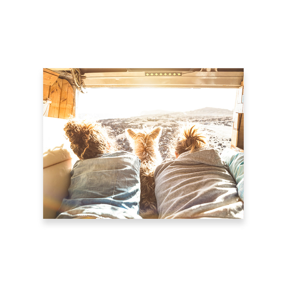 Hipster Couple with Cute Dog Wall Art