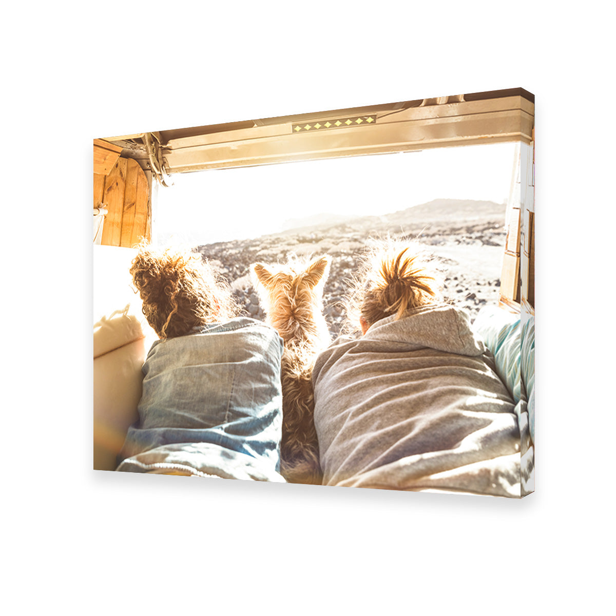 Hipster Couple with Cute Dog Wall Art