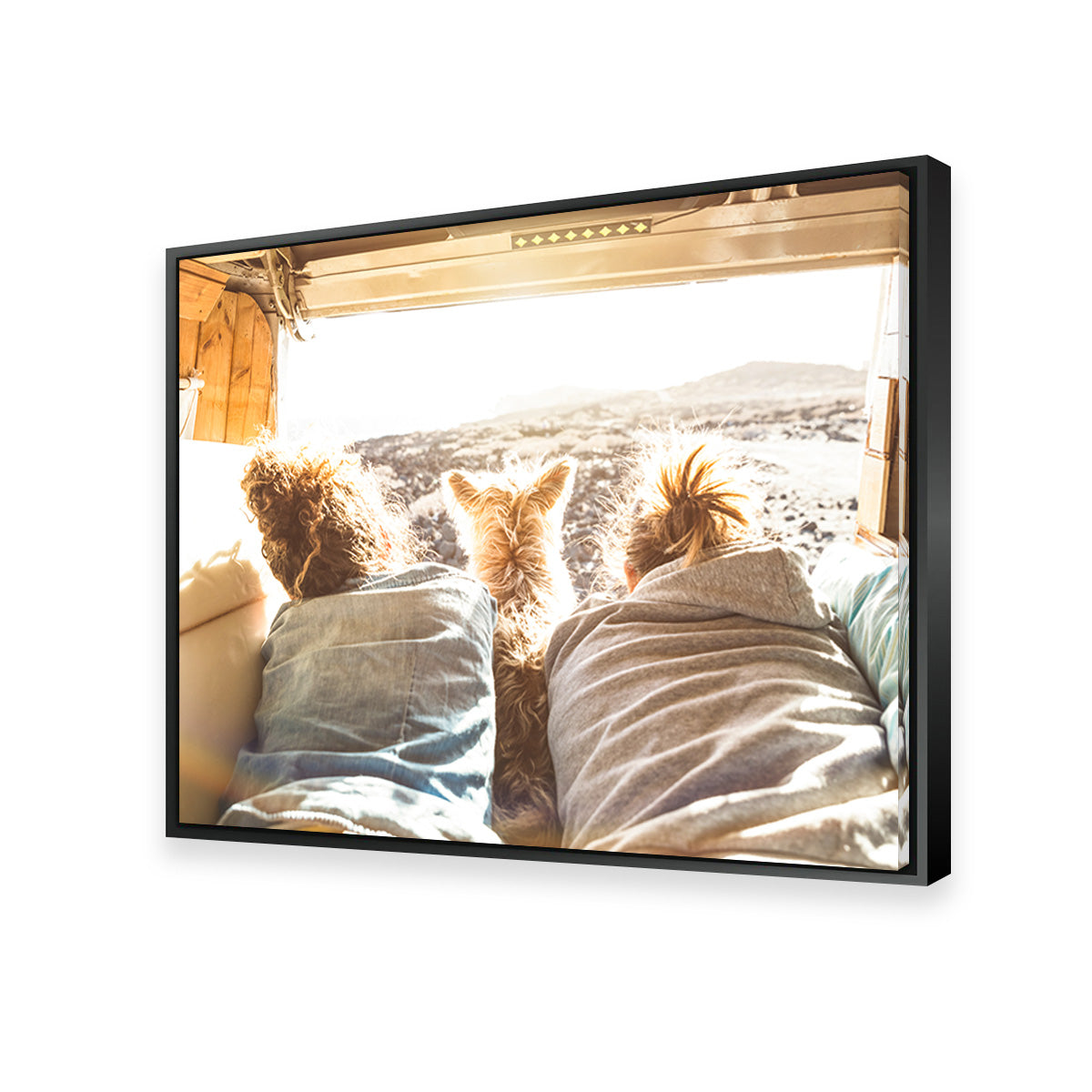 Hipster Couple with Cute Dog Wall Art