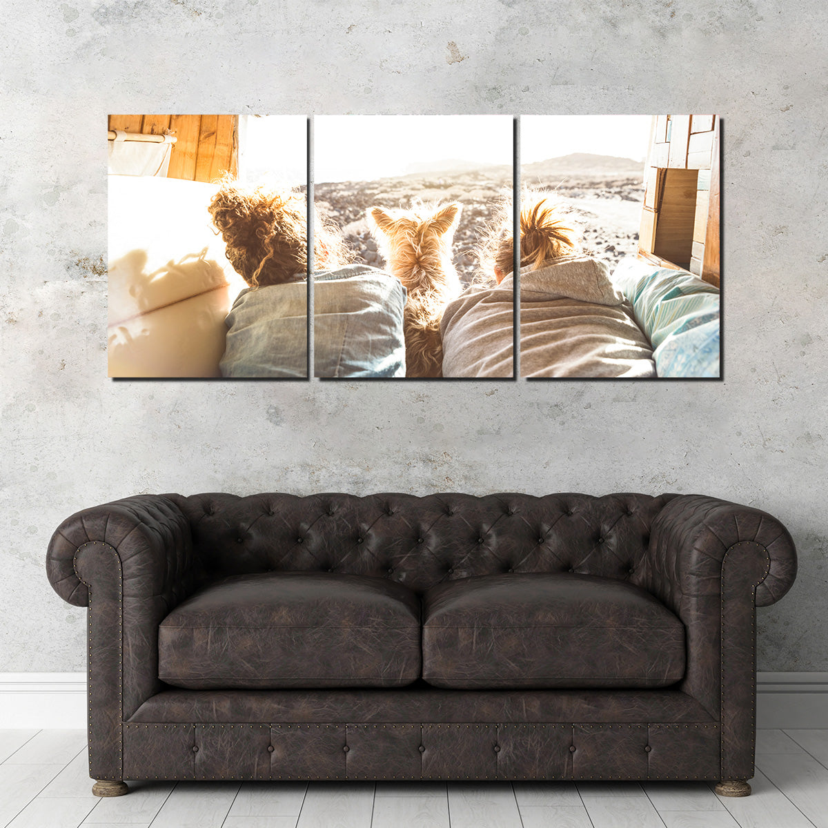 Hipster Couple with Cute Dog Wall Art