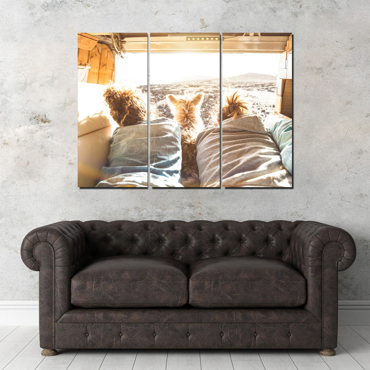 Hipster Couple with Cute Dog Wall Art