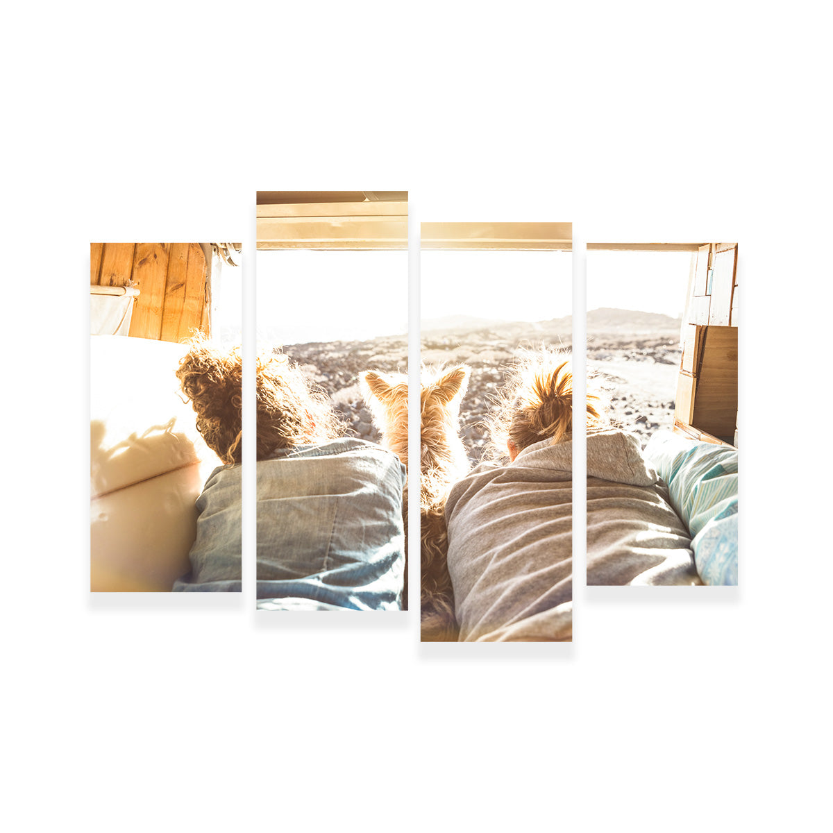 Hipster Couple with Cute Dog Wall Art