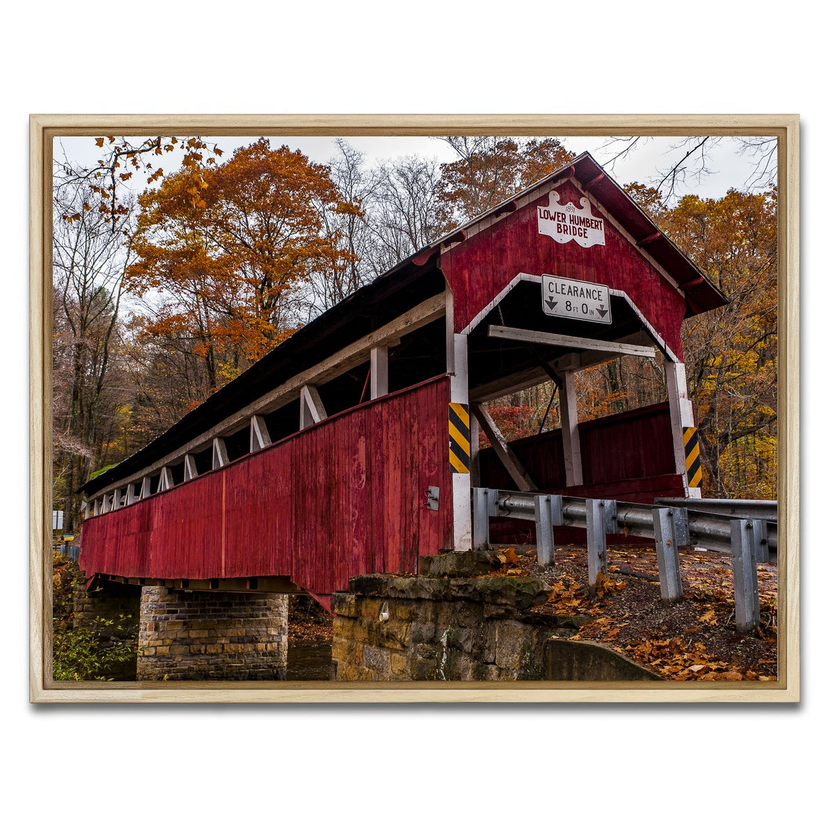 AUTO-MOCKUP WHITE | Historic Lower Humbert Covered Bridge | 1 Piece | Natural Framed Canvas | group=4x3