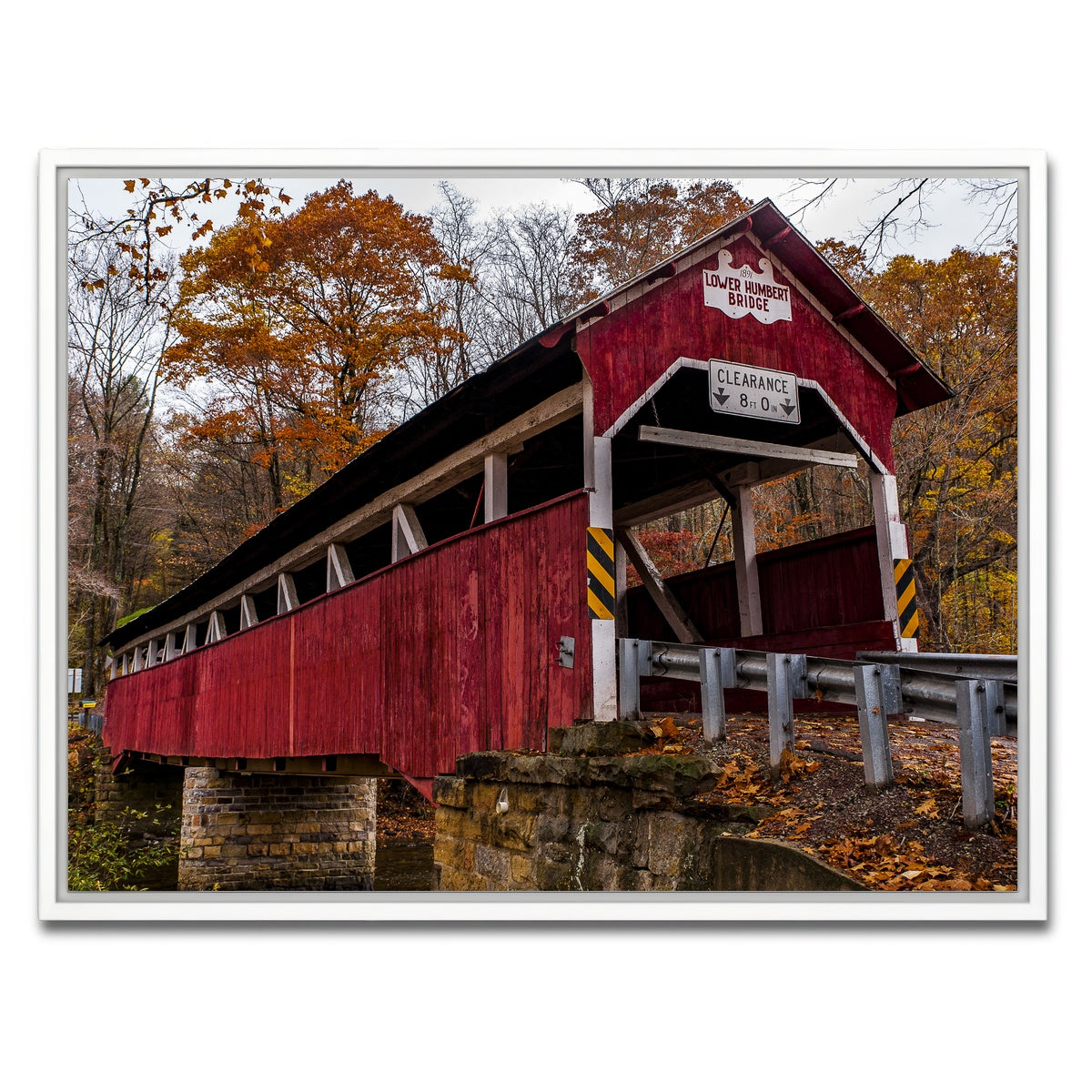 AUTO-MOCKUP WHITE | Historic Lower Humbert Covered Bridge | 1 Piece | White Framed Canvas | group=4x3