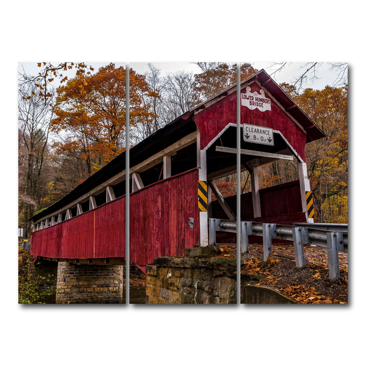 AUTO-MOCKUP WHITE | Historic Lower Humbert Covered Bridge | 3 Piece | Gallery Wrap Canvas | group=8x18