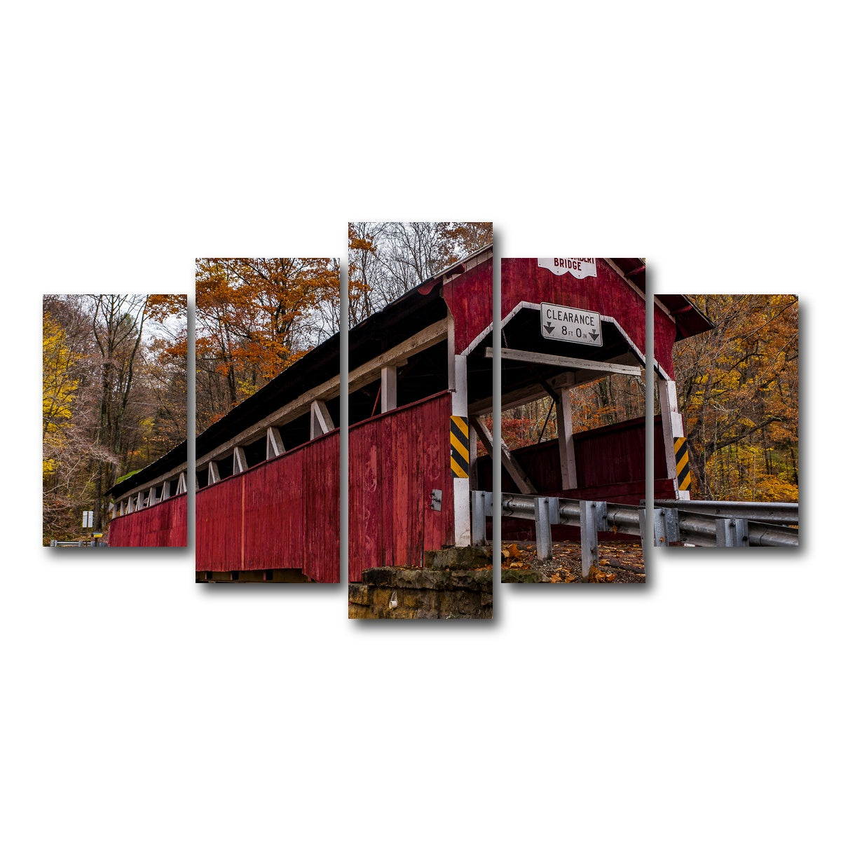 AUTO-MOCKUP WHITE | Historic Lower Humbert Covered Bridge | 5 Piece | Gallery Wrap Canvas | group=5_normal