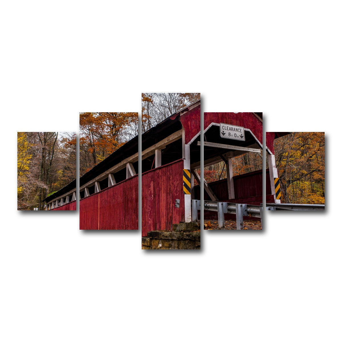 AUTO-MOCKUP WHITE | Historic Lower Humbert Covered Bridge | 5 Piece | Gallery Wrap Canvas | group=5_short