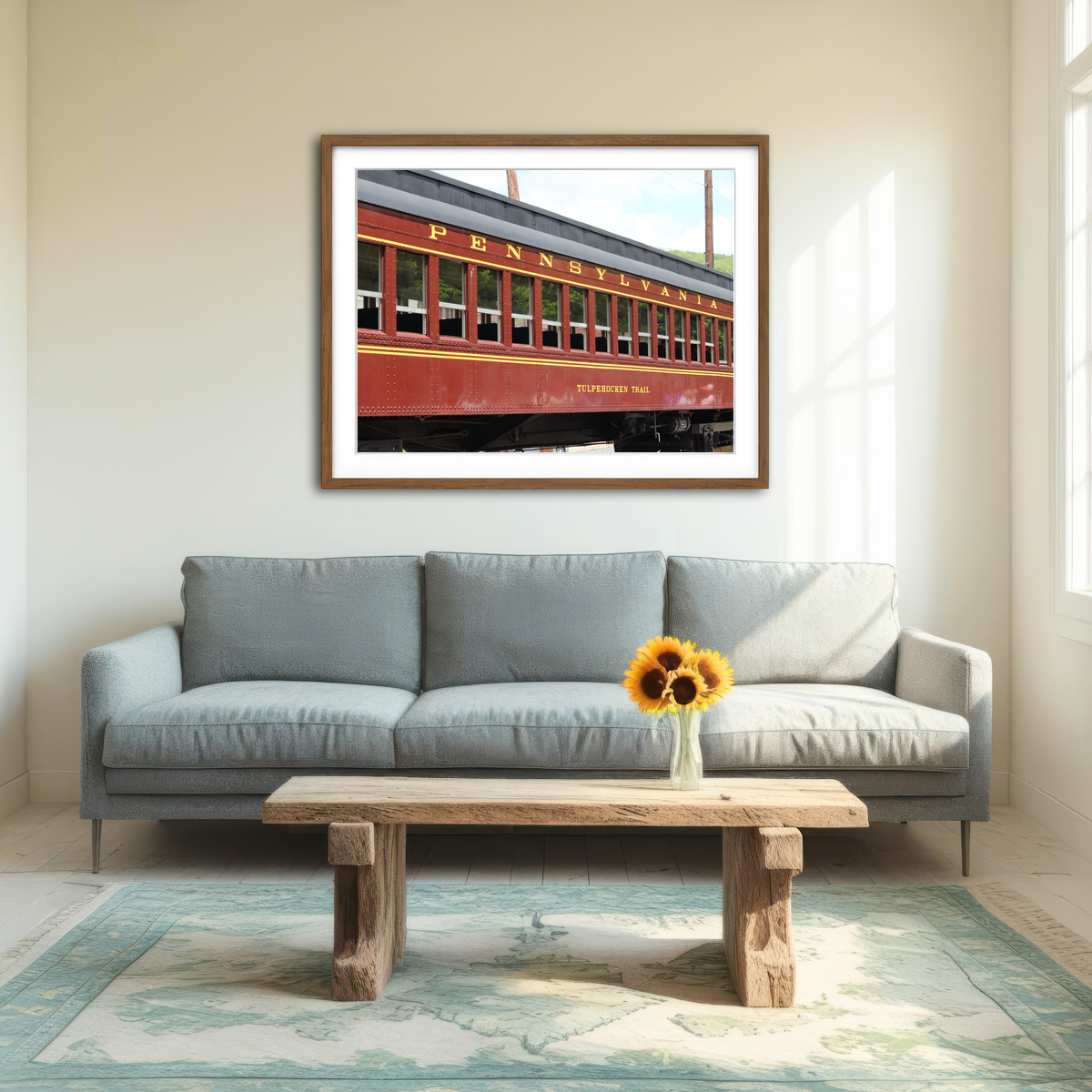AUTO-MOCKUP ROOM | Historic Railroad Car Wall Art
