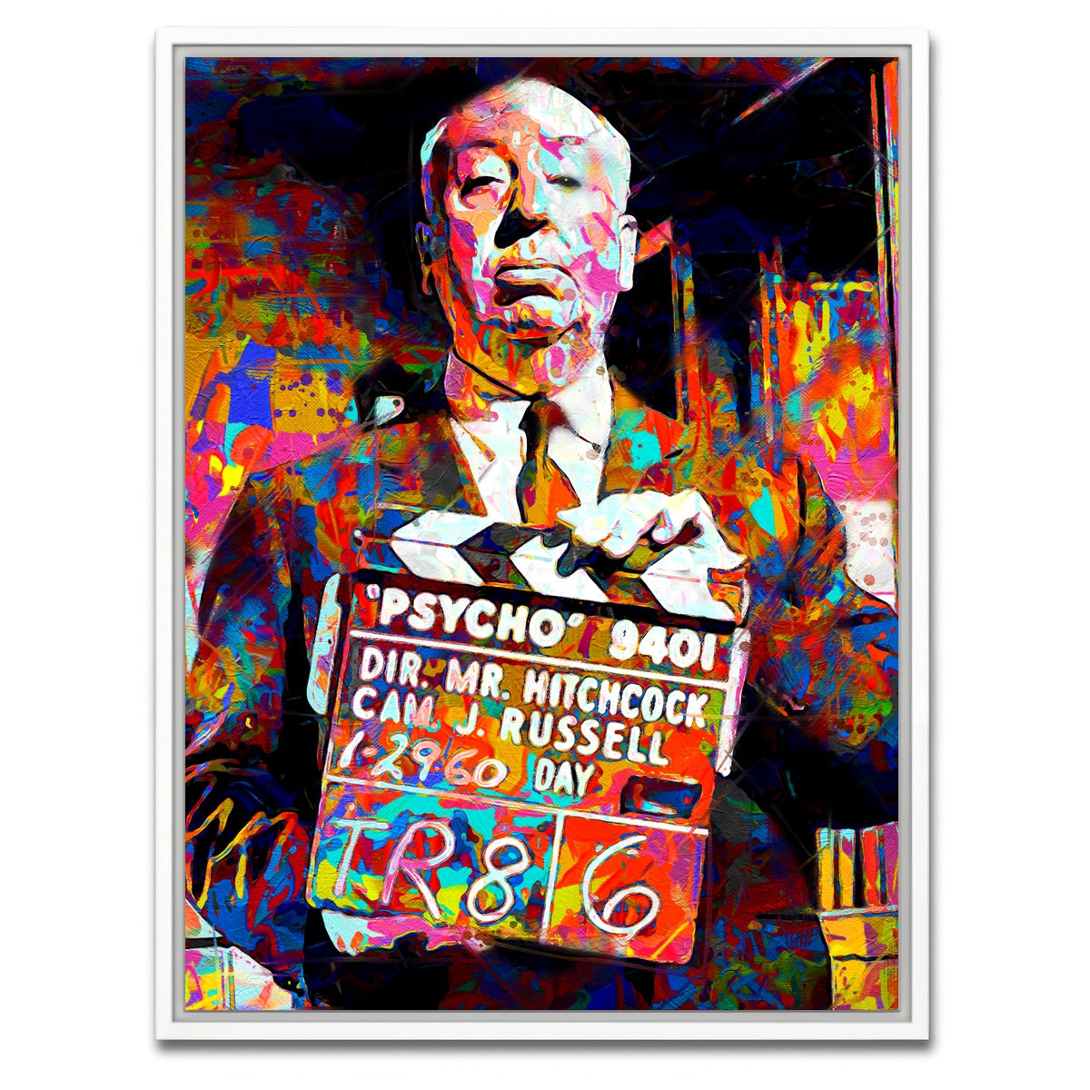 AUTO-MOCKUP WHITE | Hitchcock Action! | 1 Piece | White Framed Canvas | group=3x4