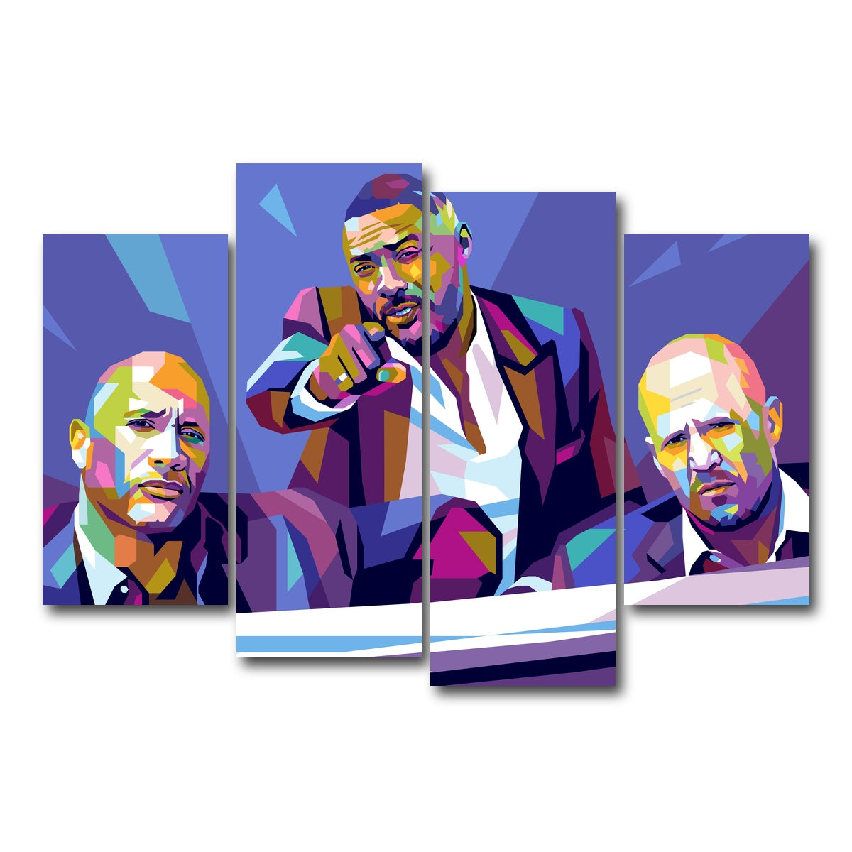 AUTO-MOCKUP WHITE | Hobbs & Shaw | 4 Piece | Gallery Wrap Canvas | group=4_short