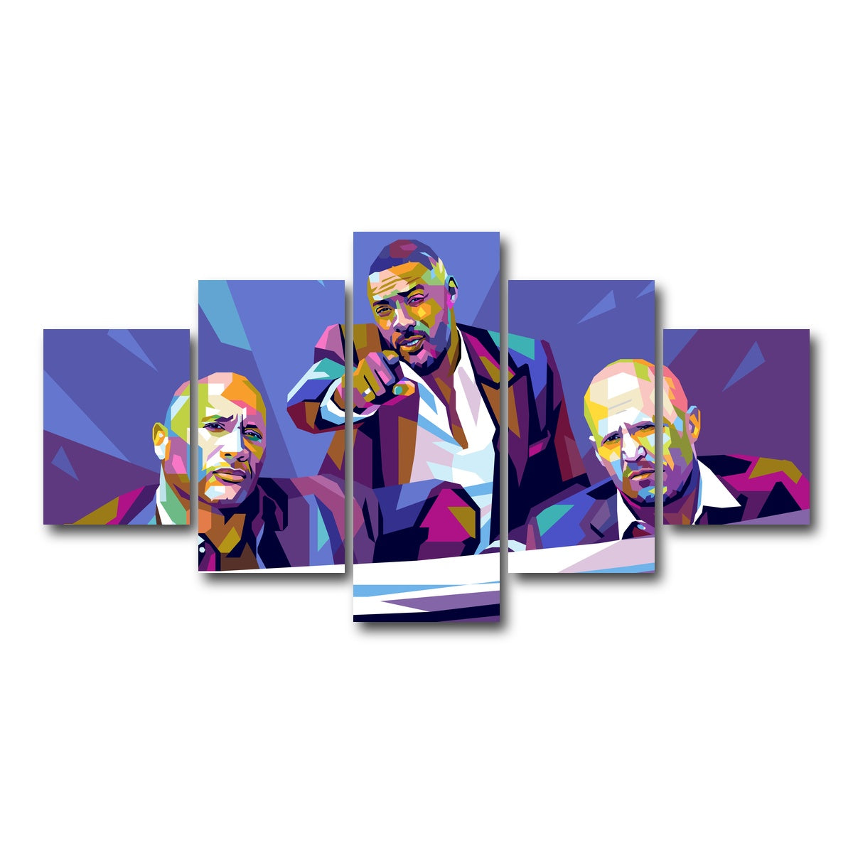 AUTO-MOCKUP WHITE | Hobbs & Shaw | 5 Piece | Gallery Wrap Canvas | group=5_short