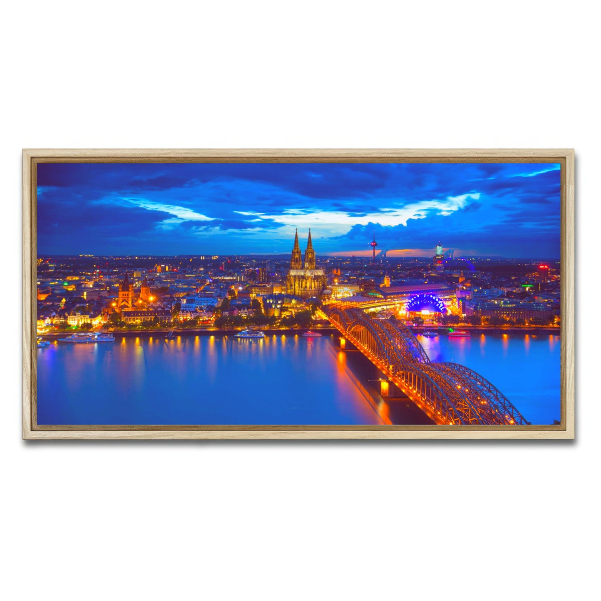 AUTO-MOCKUP WHITE | Hohenzollern Bridge Germany | 1 Piece | Natural Framed Canvas | group=2x1