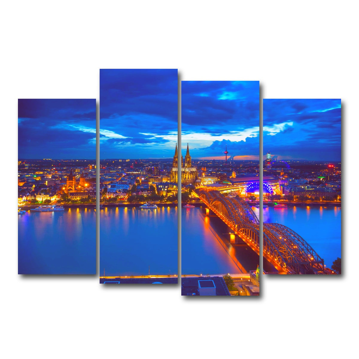 AUTO-MOCKUP WHITE | Hohenzollern Bridge Germany | 4 Piece | Gallery Wrap Canvas | group=4_normal