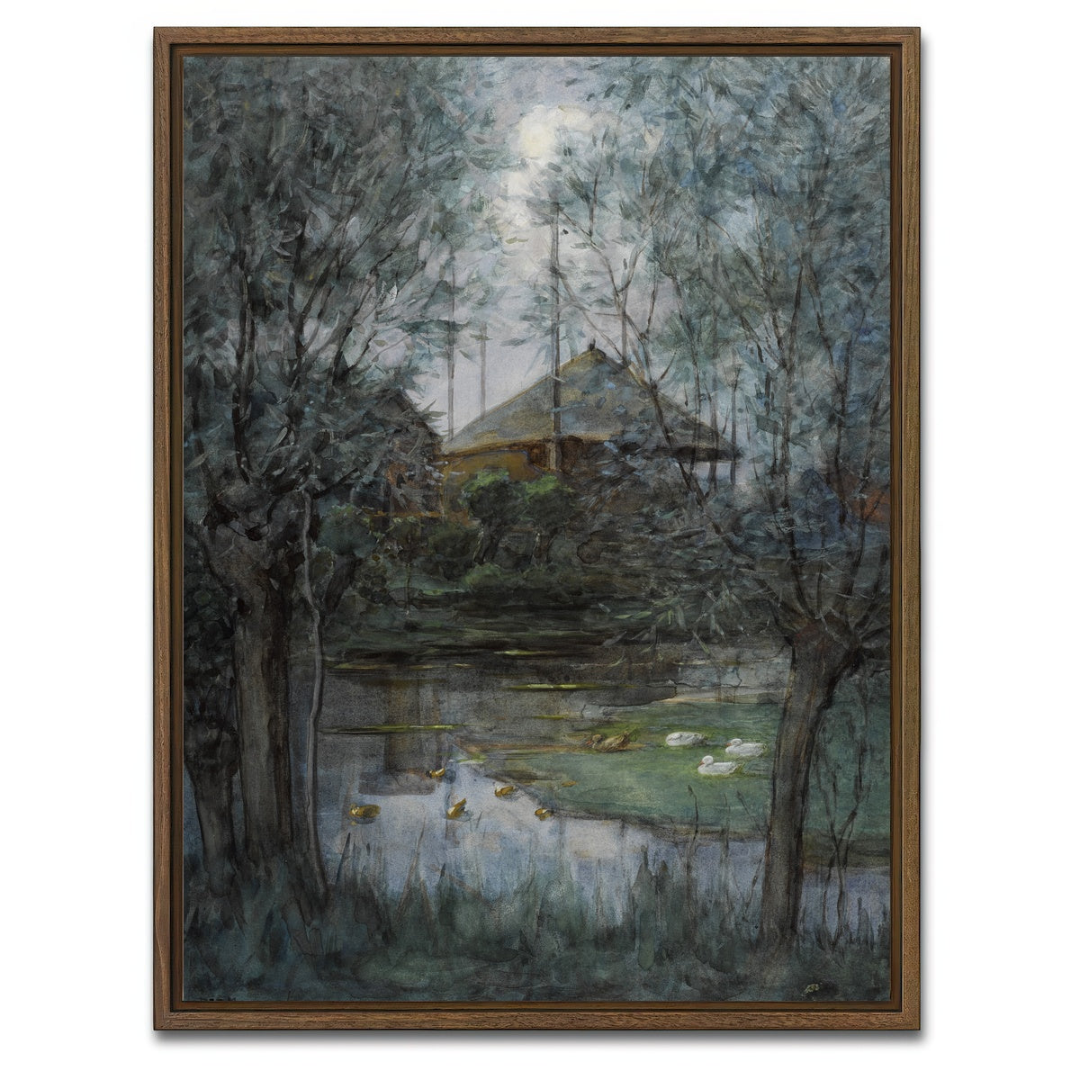 AUTO-MOCKUP WHITE | Hooischelf | 1 Piece | Walnut Framed Canvas | group=3x4