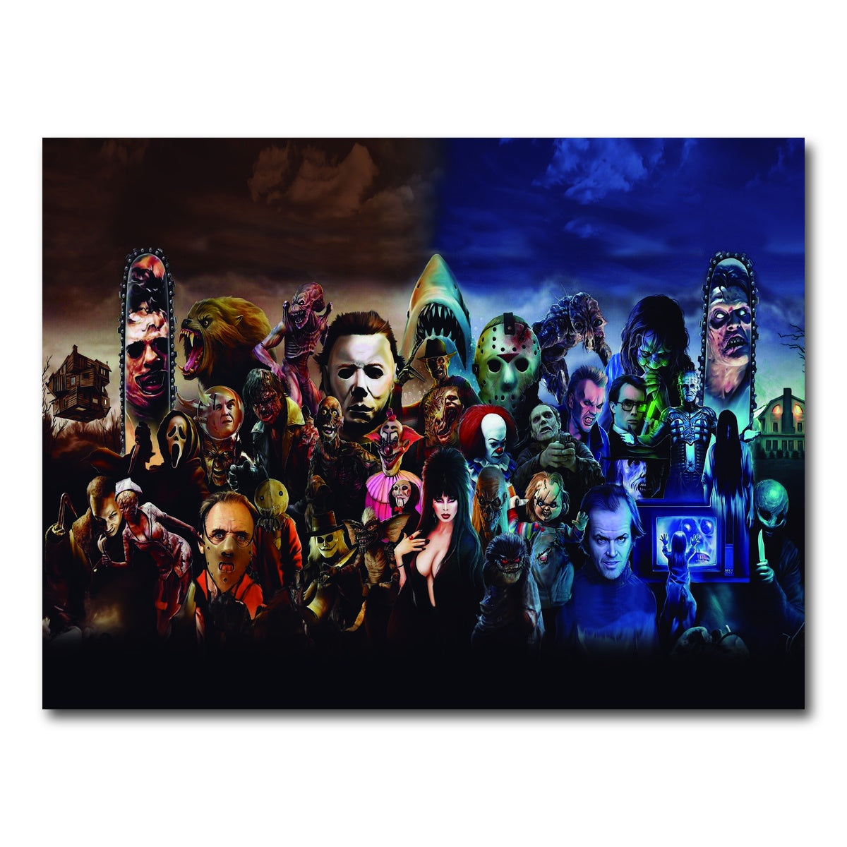 AUTO-MOCKUP WHITE | Horror Collage | 1 Piece | Gallery Wrap Canvas | group=4x3