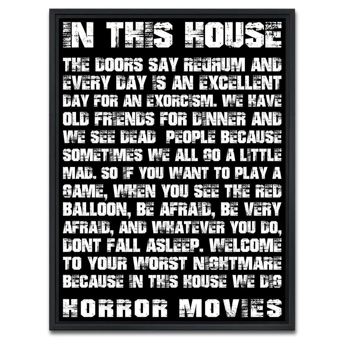 AUTO-MOCKUP WHITE | Horror House | 1 Piece | Black Framed Canvas | group=3x4