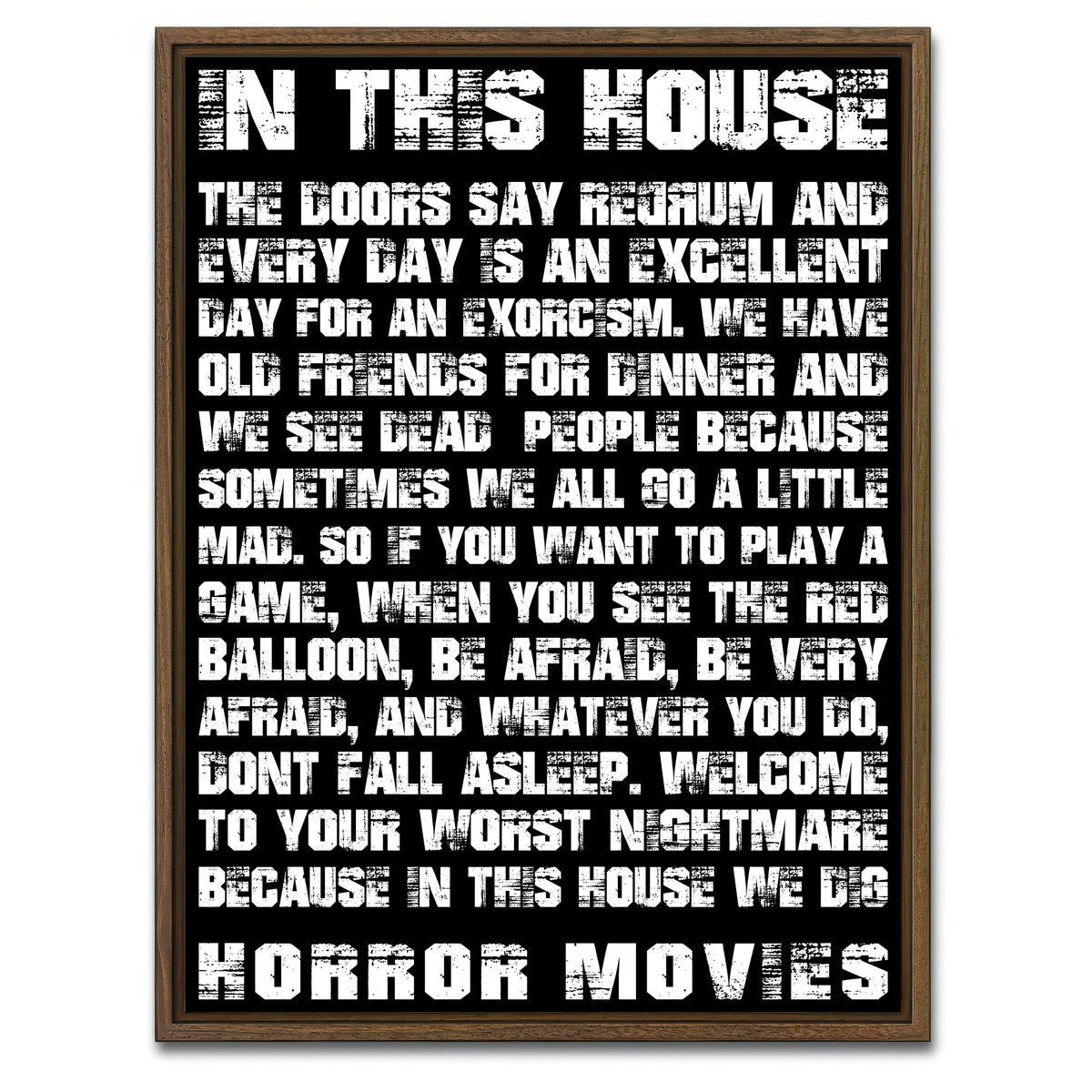 AUTO-MOCKUP WHITE | Horror House | 1 Piece | Walnut Framed Canvas | group=3x4