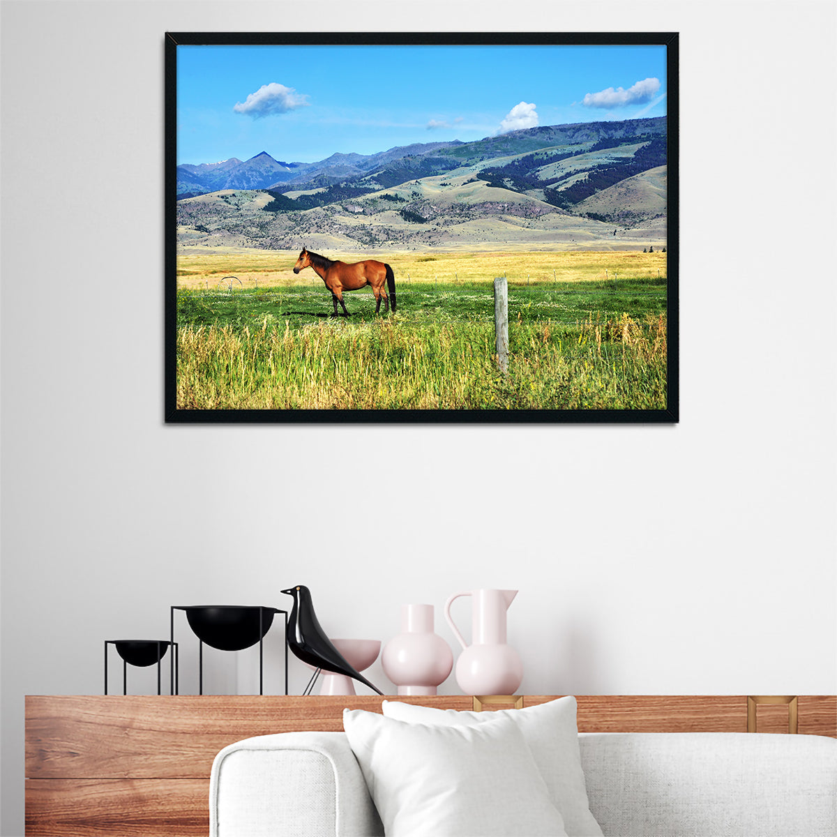 Horse Grazes in Paradise Valley Wall Art