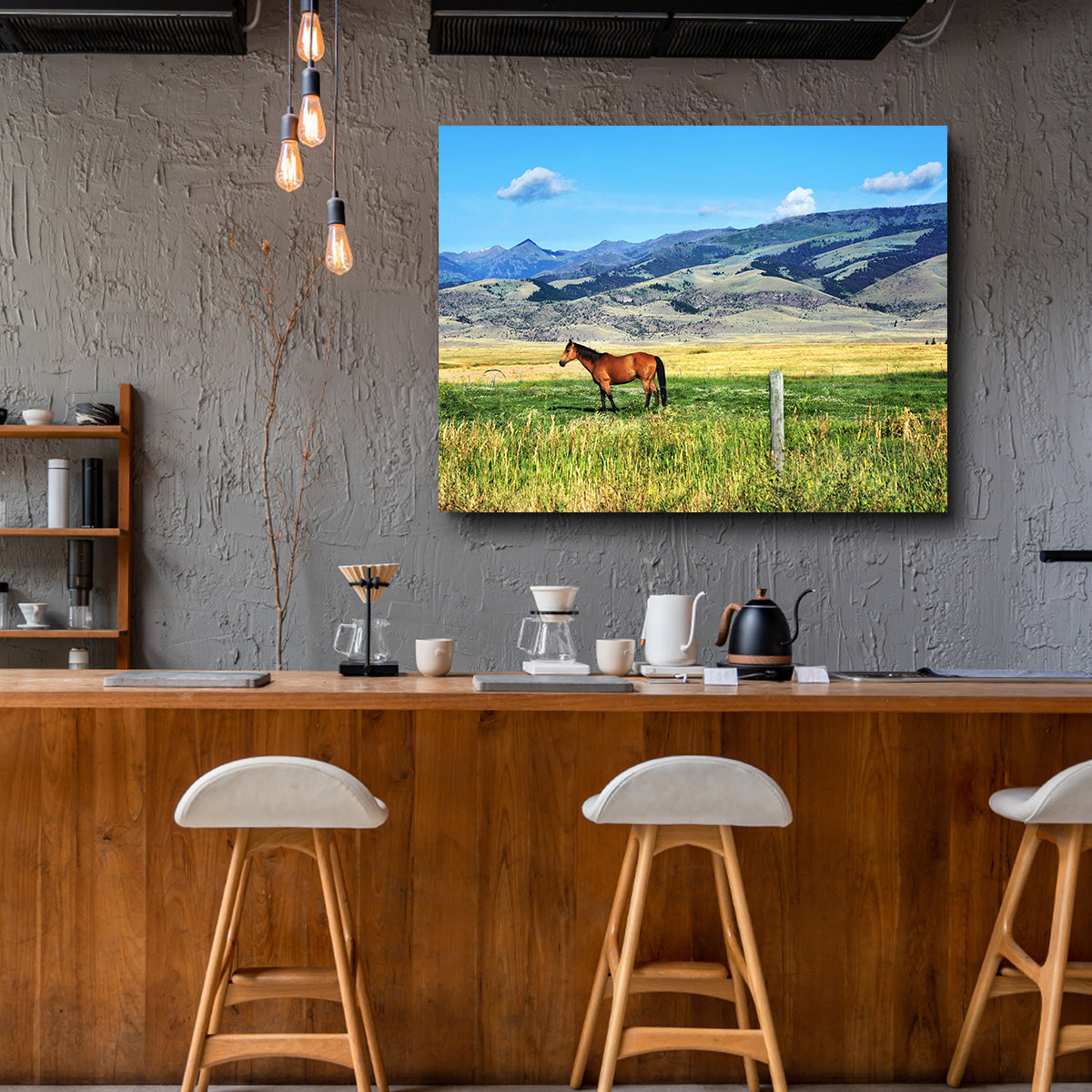 Horse Grazes in Paradise Valley Wall Art