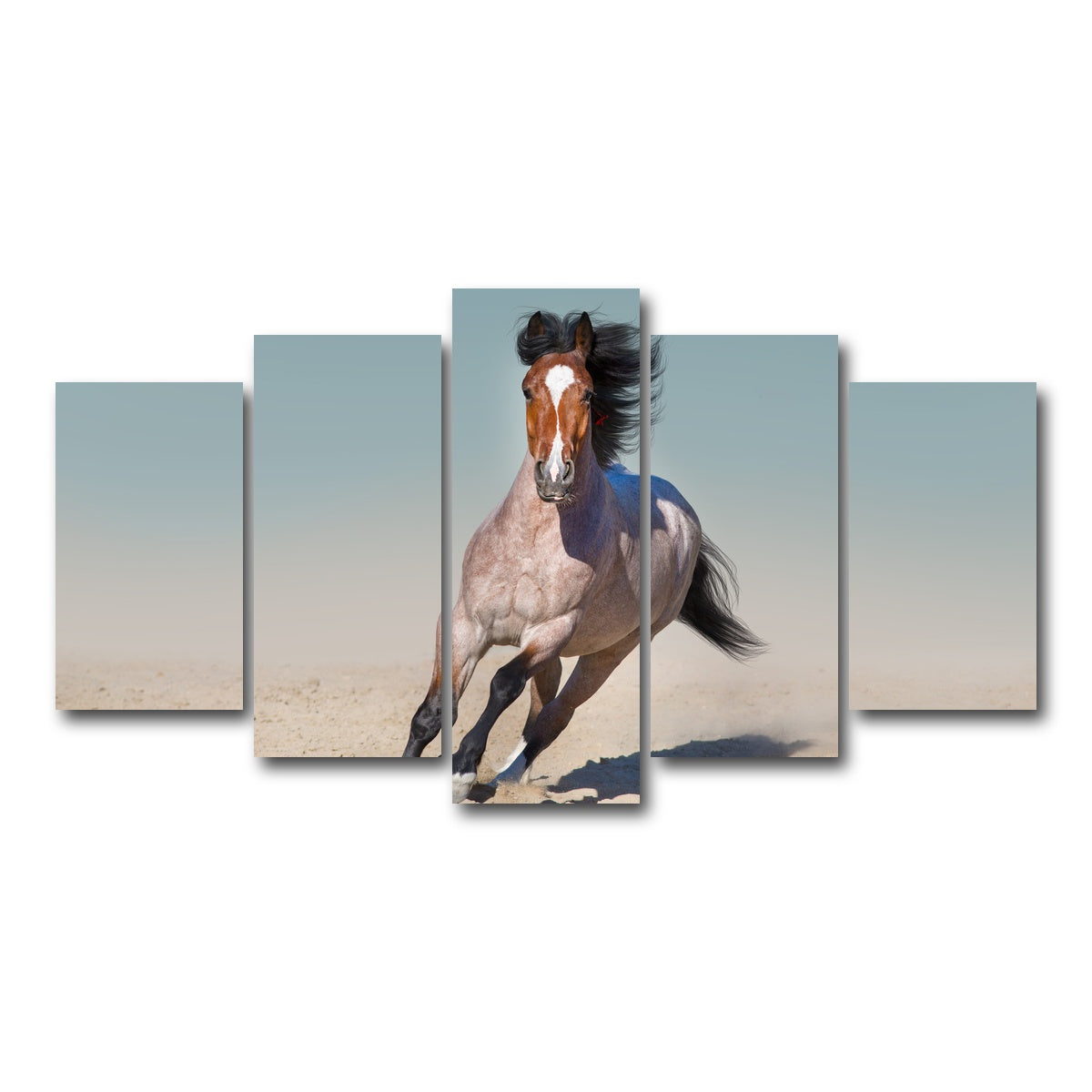 AUTO-MOCKUP WHITE | Horse Desert Run | 5 Piece | Gallery Wrap Canvas | group=5_normal