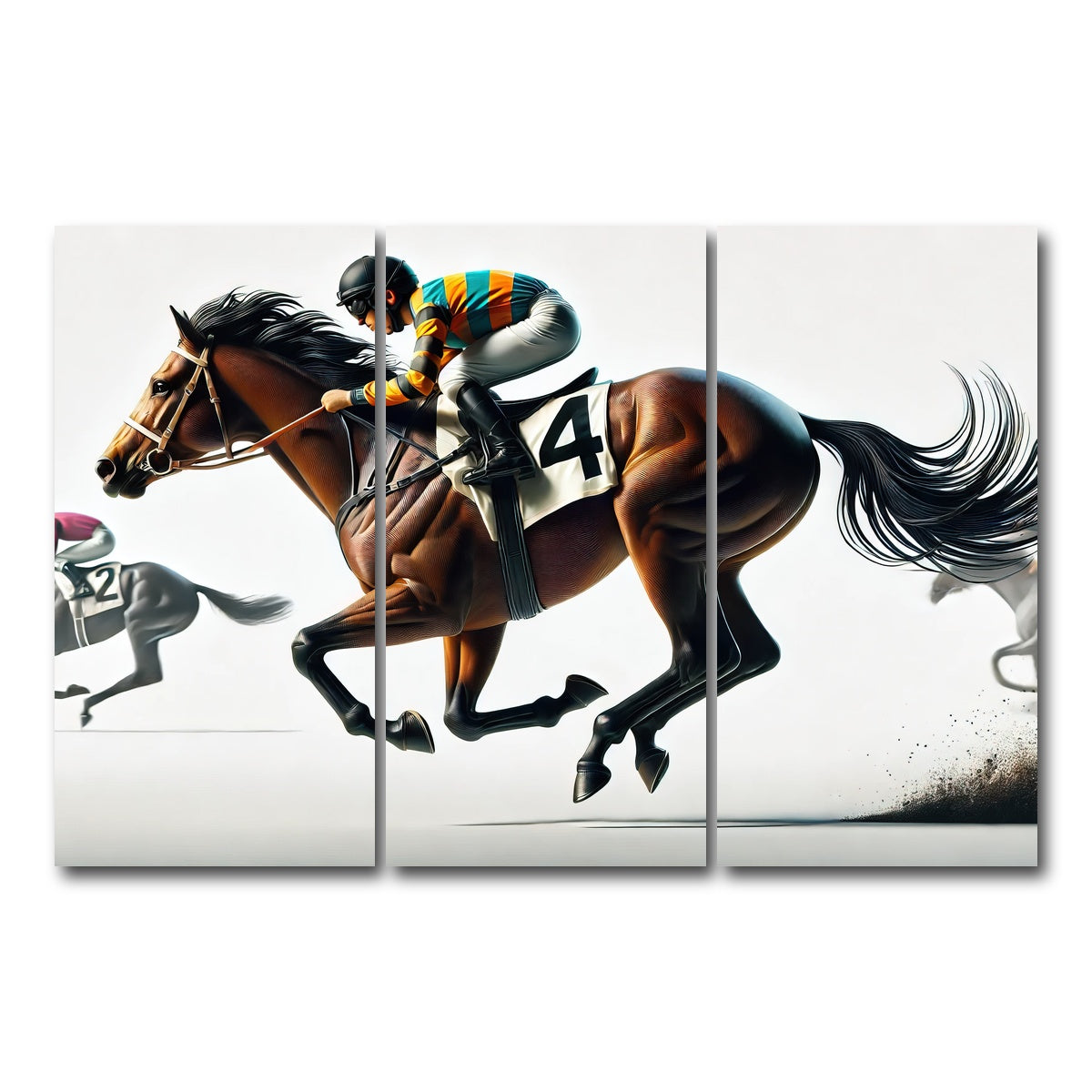 AUTO-MOCKUP WHITE | Horse Racing | 3 Piece | Gallery Wrap Canvas | group=12x24