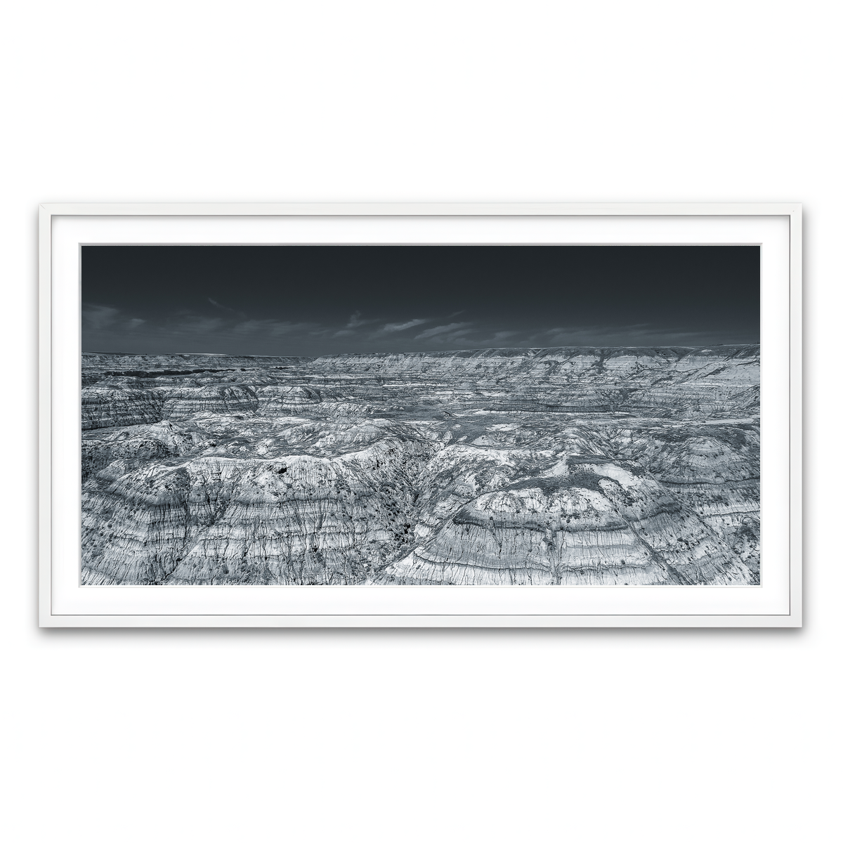 Framed Print 2x1 White