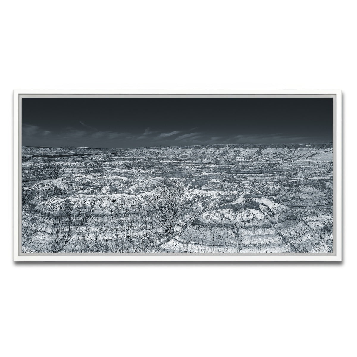 AUTO-MOCKUP WHITE | Horseshoe Canyon Alberta | 1 Piece | White Framed Canvas | group=2x1