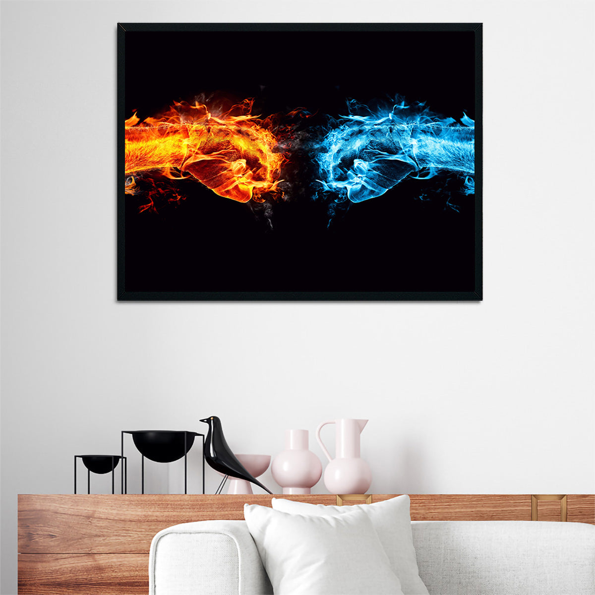Hot Cold Fist Bump Wall Art