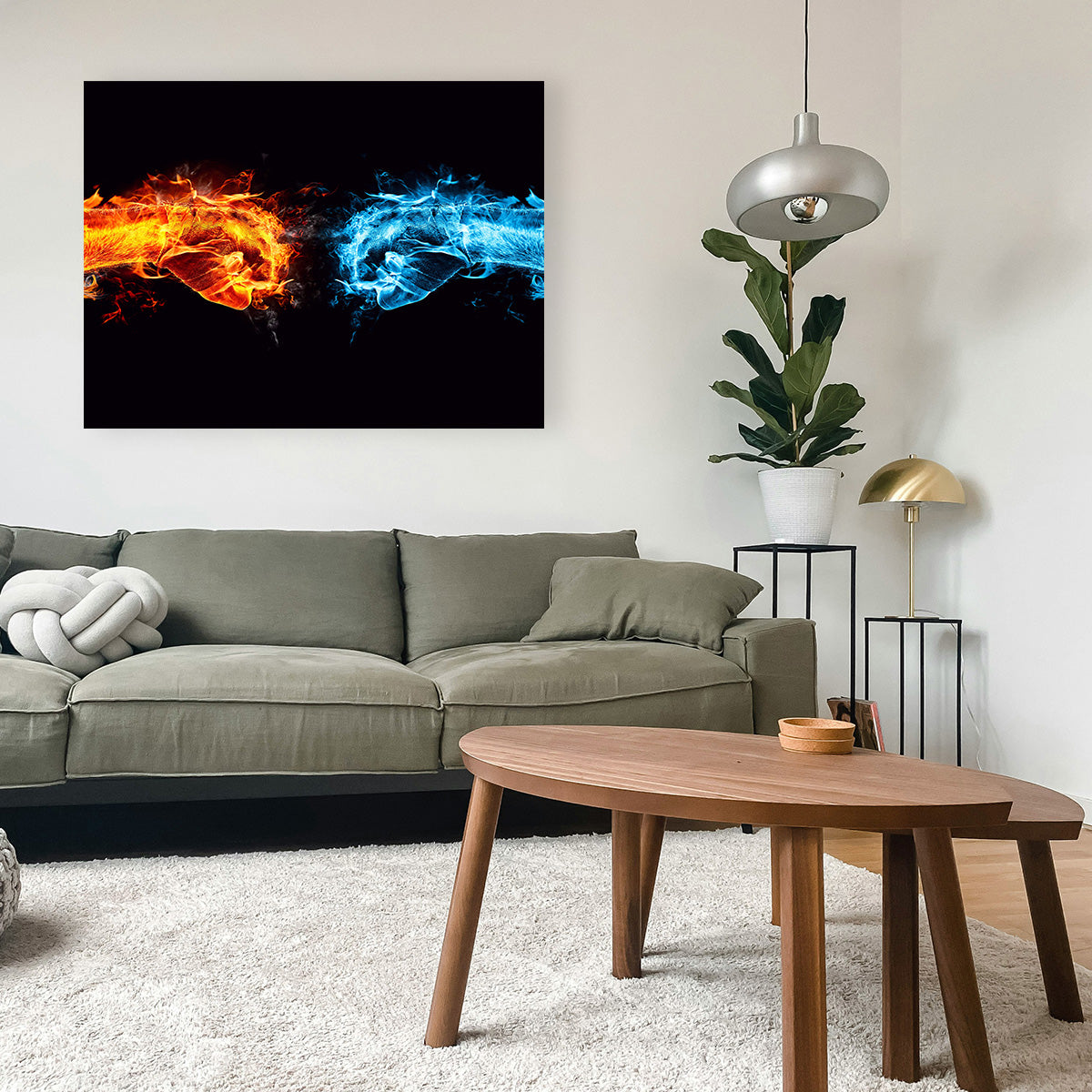 Hot Cold Fist Bump Wall Art