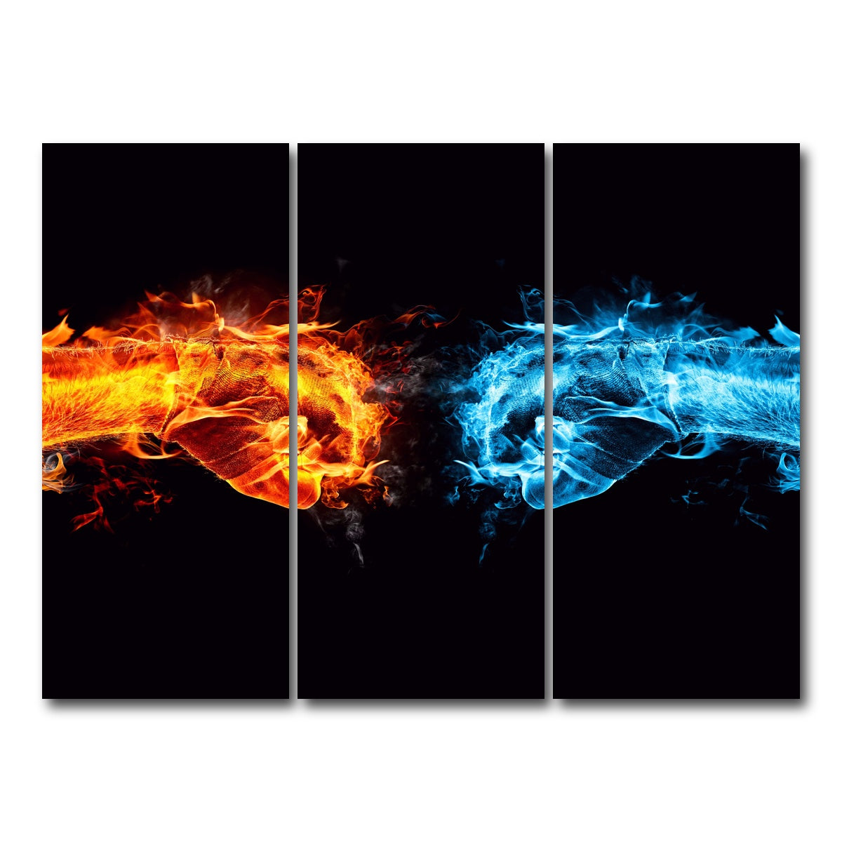 AUTO-MOCKUP WHITE | Hot Cold Fist Bump | 3 Piece | Gallery Wrap Canvas | group=8x18