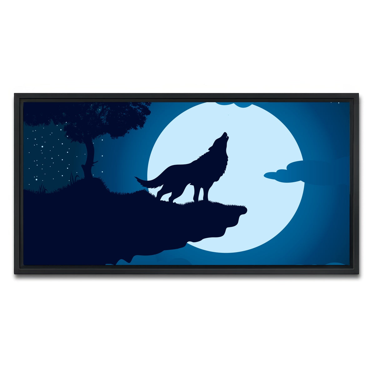 AUTO-MOCKUP WHITE | Howling at the Moon | 1 Piece | Black Framed Canvas | group=2x1